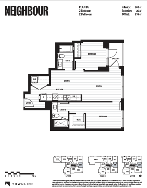Floor plan for 2 beds, 2 baths, 790 sqft